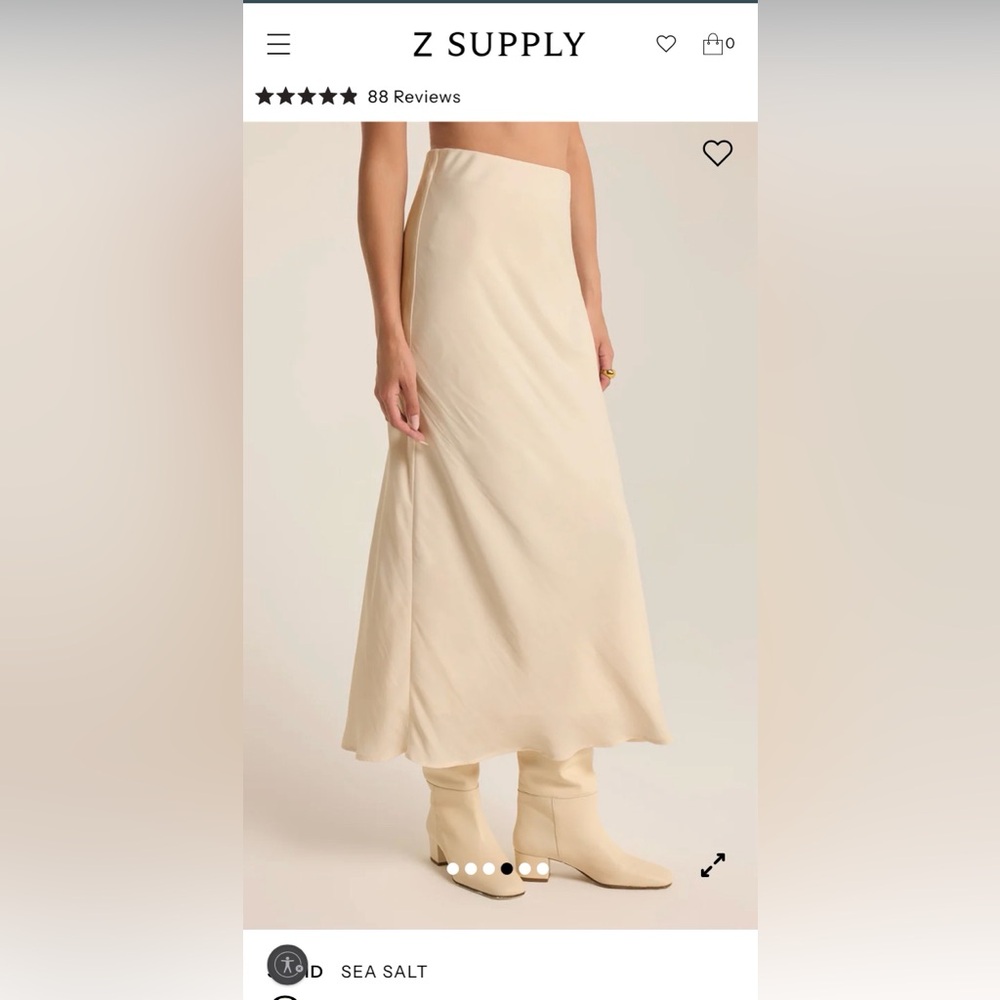 Z Supply Uropa Luxe Sheen Mid Skirt